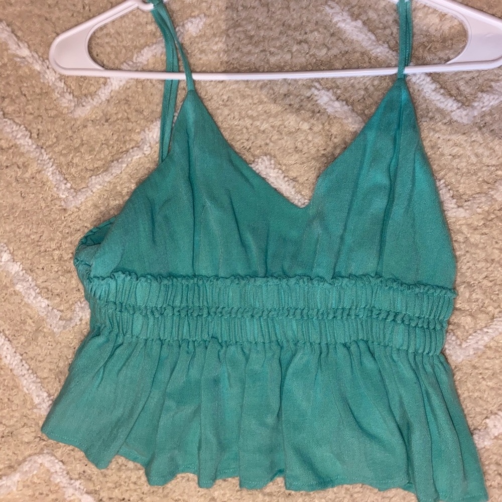 Green Cropped Tank